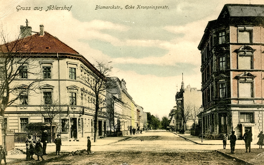 Adlershof 1905 vom Glienicker Weg aus gesehen. Erste Bebauung in Otto-Franke-Straße.